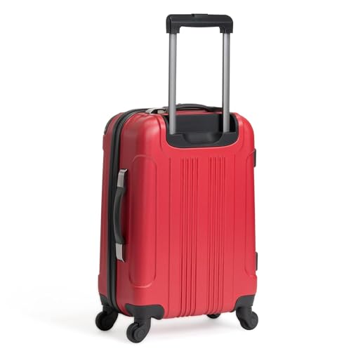 Kenneth Cole REACTION Out of Bounds Lightweight Hardshell 4-Wheel Spinner Luggage, Scarlet Red, 24-Inch Checked - color: Scarlet Red, size: 24-Inch Checked