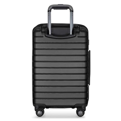 Traveler's Choice Archer Polycarbonate Hardside Spinner Luggage Set, Tie Down Straps, Black, Carry-On 21-Inch - color: Black, size: 1-Piece (Carry-On 21-Inch)