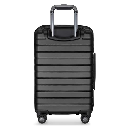 Traveler's Choice Archer Polycarbonate Hardside Spinner Luggage Set, Tie Down Straps, Black, Carry-On 21-Inch - color: Black, size: 1-Piece (Carry-On 21-Inch)