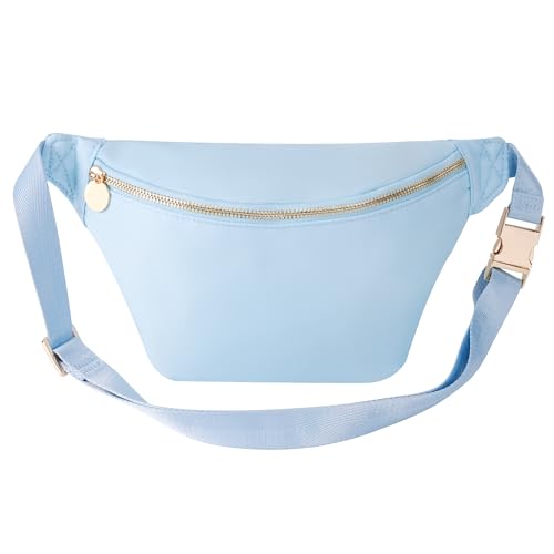 Belt Bag Crossbody Stadium Concert Bag for Women Water-Resistant Nylon Waist Pack (Light Blue) - color: Light Blue
