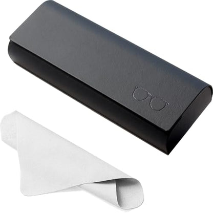 Hard Shell Eyeglasses Case Protective Glasses Case for Men and Women Linen Fabric - color: Slim Black 1 Pack