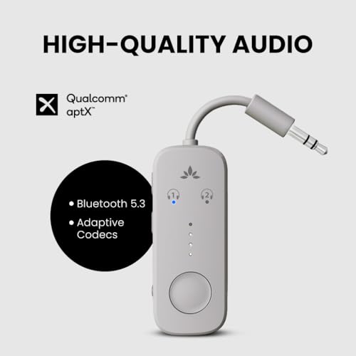 Avantree Relay - Airplane Bluetooth Adapter for 2 AirPods or Headphones - color: 4-Sandstorm Beige