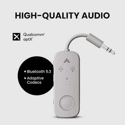 Avantree Relay - Airplane Bluetooth Adapter for 2 AirPods or Headphones - color: 4-Sandstorm Beige