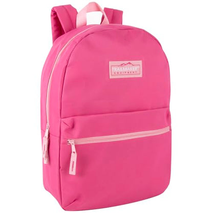 Trail maker Classic 17 inch Backpacks with Adjustable Padded Straps | School Backpacks for Girls, Boys - color: Pink