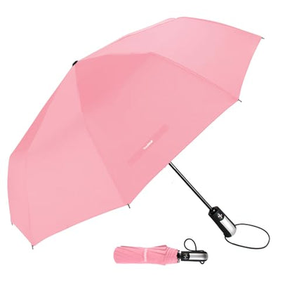 TradMall Travel Umbrella Windproof 56 Inches Canopy, Pink - color: Pink, size: 56 Inches