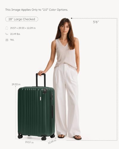 Coolife Luggage, Lightweight and Durable Hardshell, 28 in, Dark Green - color: Dark Green2.0, size: L(28in)