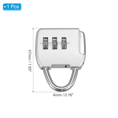 PATIKIL Security Steel Cable with 3 Digit Combination Lock, Travel Padlock 1.6Ft Coated Safety Wire Rope Double Loop for Luggage Suitcase Silver - color: Clear, Silver, size: 1.6Ft