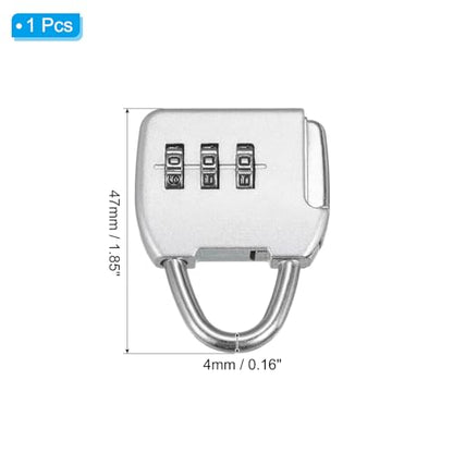 PATIKIL Security Steel Cable with 3 Digit Combination Lock, Travel Padlock 1.6Ft Coated Safety Wire Rope Double Loop for Luggage Suitcase Silver - color: Clear, Silver, size: 1.6Ft