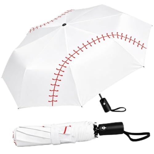 Baseball Umbrella Compact, Automatic Windproof Travel Sports Umbrella - color: 01. 46inch