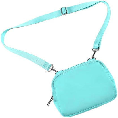 MAXTOP Small Crossbody Bags for Women Belt Bag Fanny Pack with Adjustable Strap - color: Pale Cyan, style: Sling Pouch