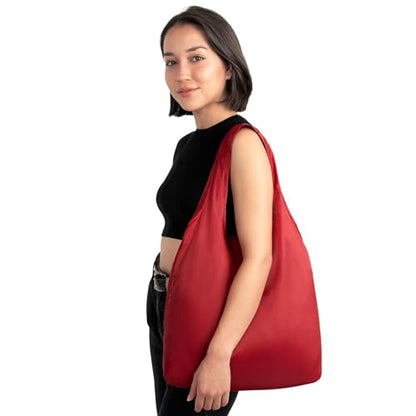 Nanobag Standard 19L Tote Foldable Packable Reusable Grocery Shopping Bag - color: Burgundy