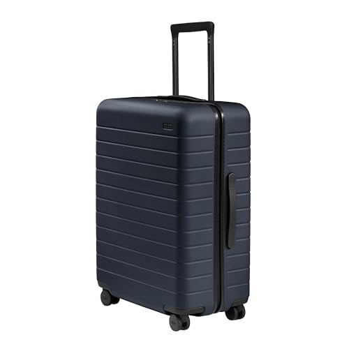 Away Medium Checked Luggage, 26-inch Lightweight Hardside Spinner Suitcase - color: Navy Blue