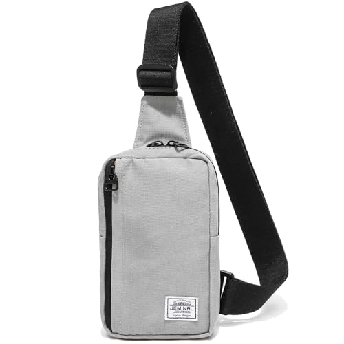 JEMINAL Shoulder Crossbody Bag Hiking Backpack Travel Bag Men Women Sling Backpack Multifunctional - color: Light Gray