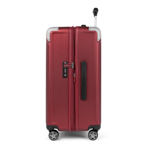 Travelpro Platinum Elite Hardside Expandable Checked Luggage, 8 Wheel Spinner, TSA Lock, Hard Shell Polycarbonate Suitcase, Daring Red, Checked Medium 25-Inch - color: Daring Red, size: Checked- Medium 25-Inch