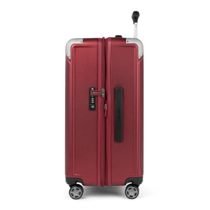 Travelpro Platinum Elite Hardside Expandable Checked Luggage, 8 Wheel Spinner, TSA Lock, Hard Shell Polycarbonate Suitcase, Daring Red, Checked Medium 25-Inch - color: Daring Red, size: Checked- Medium 25-Inch