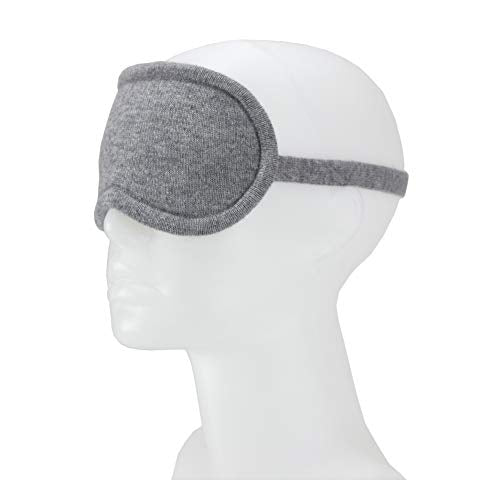 100% Cashmere Eye Mask for Travel & Sleep Gray with Gift Box