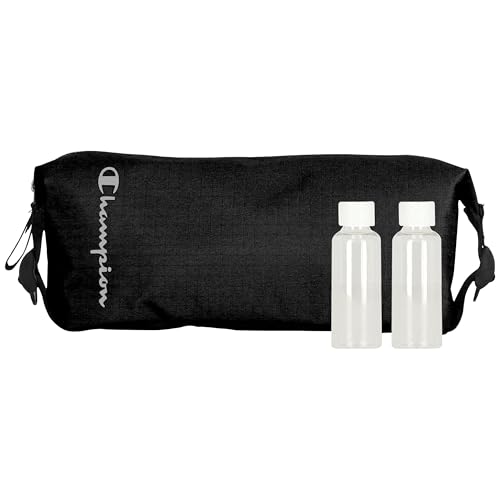 Champion Hanging Dopp Kit, Travel-Sized Polyester Bag, Water-Resistant True Black - style: True Black