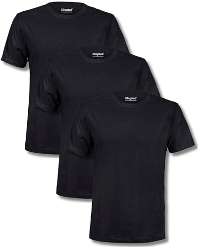 Kingsted Mens T-Shirts - Super Soft & Durable, Classic Fit Crew Neck Shirts - color: Black Pack, size: XX-Large