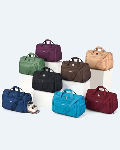 HanTrip 21 Inch Carry On Duffel Bag Overnight Tote Bags, Caribbean Blue - color: Caribbean Blue, size: Carry-on 21.5-Inch