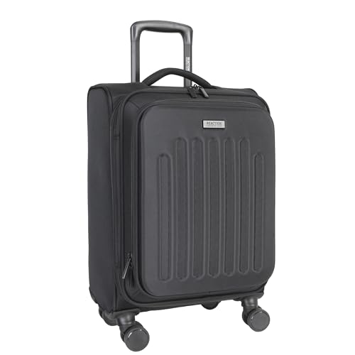 Kenneth Cole REACTION The Venturer 20-Inch Carry-On Lightweight Durable Softside 8-Wheel Spinner Cabin Size Luggage, Black - color: Black, size: Medium