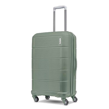 American Tourister Stratum 2.0 Expandable Hardside Luggage with Spinner Wheels, Checked-Medium, Jade Green - color: Jade Green, size: 24-Inch Checked-Medium
