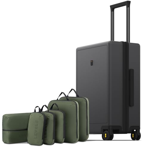 LEVEL8 Carry on Luggage 20 Inch with 6-piece Packing Cube, Grey - color: Grey, size: Carry-On 20 Inch + 6PC