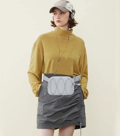 MAXTOP Small Crossbody Bags for Women Belt Bag Fanny Pack with Adjustable Strap - color: Silver Grey, style: Small Belt Bag
