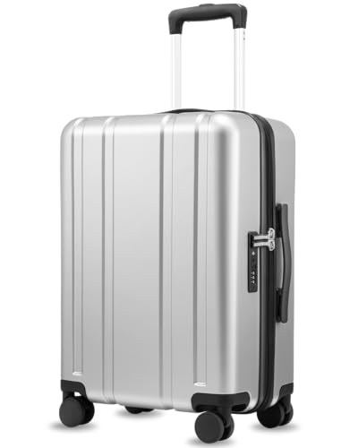 LUGGEX Airline Approved Carry On Suitcase, Silver, 20" - color: Silver, size: Carry-On 20-Inch