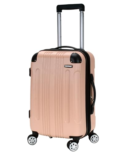 Rockland London Hardside Spinner Wheel Luggage, Champagne, Carry-On 20-Inch, 22"X13. 5"x10" (with wheels) - color: Beige, size: Carry-on 20"