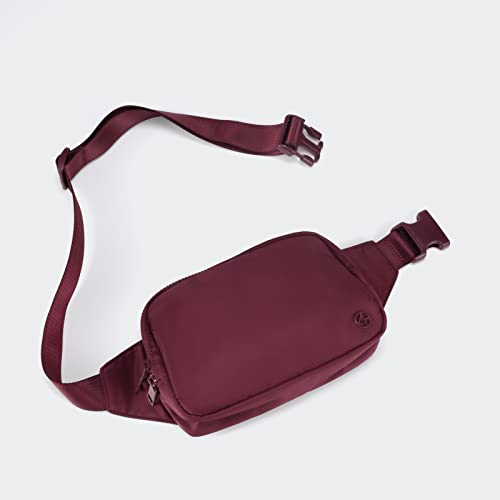 Pander Belt Bag Large 2L, Nylon Fanny Pack Purse for Women and Men with Adjustable Strap - color: Red Merlot