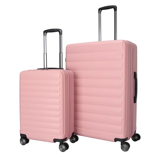TRIPS EON 2-Piece Hardside 8-Wheel Spinner Luggage Set: 20" Carry-On & 28" Checked Suitcase Size Luggage, Ash Rose - color: Ash Rose, size: 2PC SET(CARRY ON+ LG CHECK)