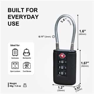 TSA Locks for Luggage, Small Padlock Combination, Luggage Locks TSA Approved, Combo Padlock with Code, for Suitcase, Gym Locker, Gun Case, Travel Backpack, Bag Zipper, Box (Black+Black) - color: Black+Black
