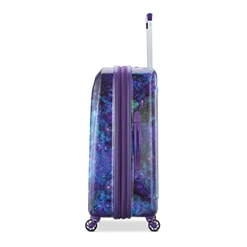 American Tourister Moonlight Hardside Expandable Luggage with Spinner Wheels, Cosmos, Checked-Medium 24-Inch - color: Cosmos, size: Checked-Medium 24-Inch