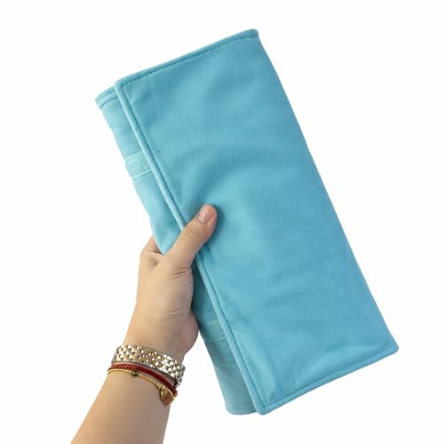 UnionPlus Travel Necklaces Roll Organizer Anti-Tangle River Blue - color: River Blue, size: Medium
