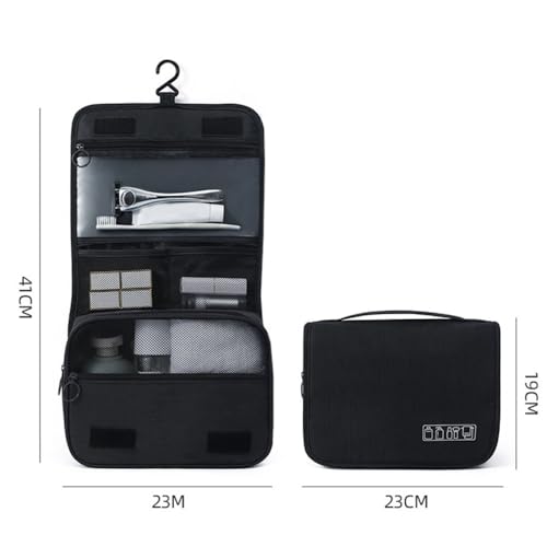 Hanging Toiletry Bag for Travel, Wet Dry Storage, Black