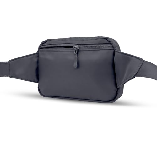 2L Fanny Pack for Women Men, Large Everywhere Belt Bag with Adjustable Strap 55", Crossbody Bag Water-resistant for Travel Sports Runnin Hiking, Fashion Waist Bag Dark Grey - color: Dim Grey