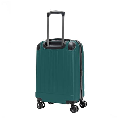 Flying Axis Collection Lightweight Hardside Expandable 8-Wheel Spinner Luggage, Midnight Turquoise, 20-Inch Checked - color: Midnight Turquoise, size: 20-Inch Carry On