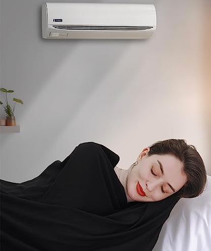 VENVSBEE Shawl Wraps for Women, Travel Scarf Soft Blanket Wrap Pashmina Travel Accessory for Airplane - color: 01 Classic Jersey Black