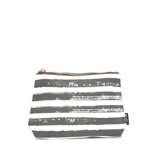 MAIKA Recycled Canvas Travel Pouch - color: Stripes Charcoal, size: Large