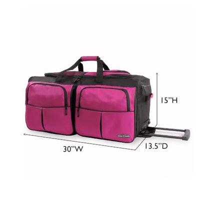 Pacific Coast Unisex 30' Large Rolling Duffel Bag, Pink,One Size - color: Pink