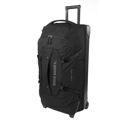Eddie Bauer Expedition Rolling Duffel Bag with Wheels - Black, 34" - color: Black, size: 34" (Check-In)