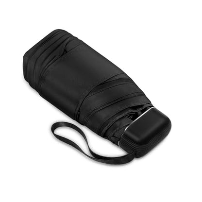 Mini Travel Umbrella Compact for Purse Lightweight Nano Waterproof for Rain - color: 01.Black-1Pack