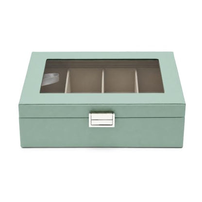 UnionPlus Vegan Leather Multi-Slots Sunglasses Eyeglasses Organizer - color: Lychee Mint Green, size: 4-Slots