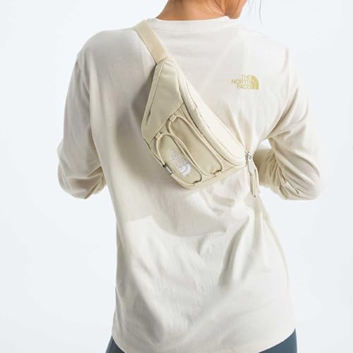 THE NORTH FACE Jester Lumbar Pack | Fanny Pack With Water Repellent Finish, 2.2 Liters, Crossbody Adjustable Strap - color: Desert Stone Dark Heather/Desert Stone, size: One Size