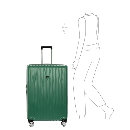 Bric's Cervia 30" Hardside Large Expandable Luggage, 360° Spinner Wheels, Lightweight Checked Suitcase, TSA-Approved Locks, Dark Emerald Green - color: Dark Emerald Green, size: Large-Checked 30 inch