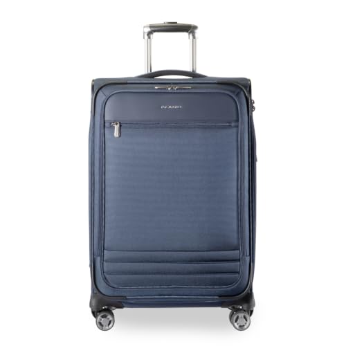 Ricardo Beverly Hills Softside Medium, 24-Inch Lightweight Expandable Checked Luggage, 360° Spinner Wheels, TSA Lock, Telescopic Pull Handle, Sustainable Design, Navy, Ashbury Series - color: Navy, size: Check-In Medium 24-Inch