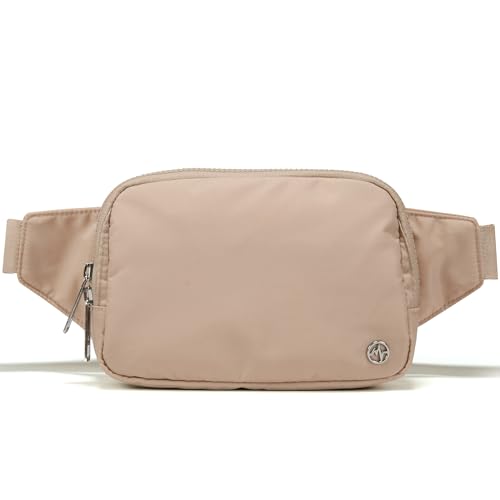 Pander Belt Bag Large 2L, Nylon Fanny Pack Purse for Women and Men with Adjustable Strap - color: Raw Linen