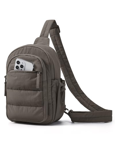 BAGSMART Small Sling Bag for Women, Puffer Crossbody Bag Hobo Handbag - color: Dim Gray