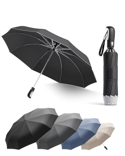 Windproof Reverse Folding Travel Umbrella for Rain, Compact - color: S-Black