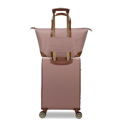 Belle 2-Piece Softside Carry-On and Tote Set - color: Mauve